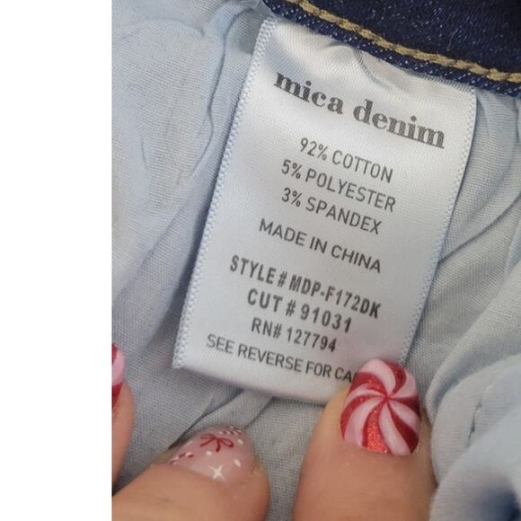 Mica Los Angeles Jeans Womens 28 Dark Blue Flare Boho Hippie Casual Jeans NWOT - Picture 10 of 10